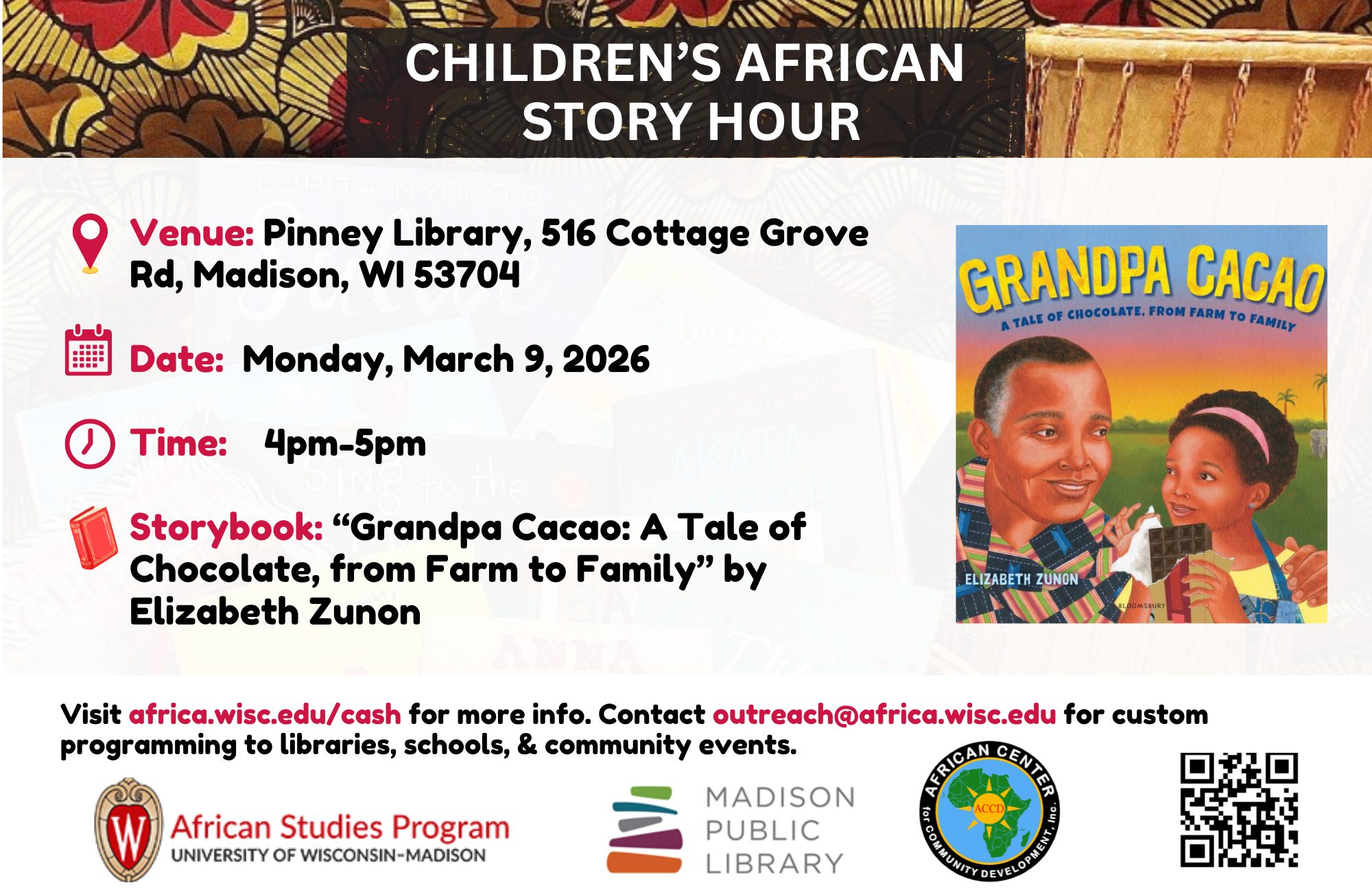 March 9 2026 Childrens African Story Hour Flyer