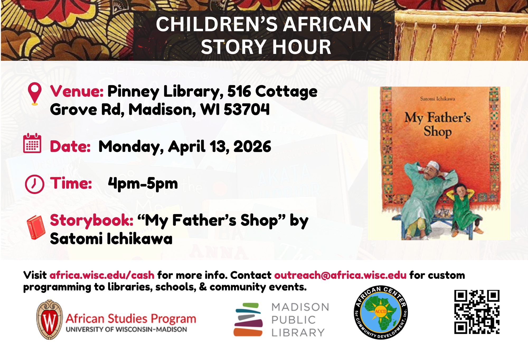 April 13 2026 Childrens African Story Hour Flyer